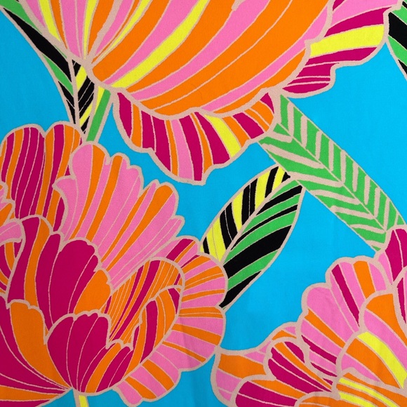 TRINA TURK POPPY KIMONO SWIM TUNIC DRESS blue pink size M ( S  runs small) - Picture 9 of 16